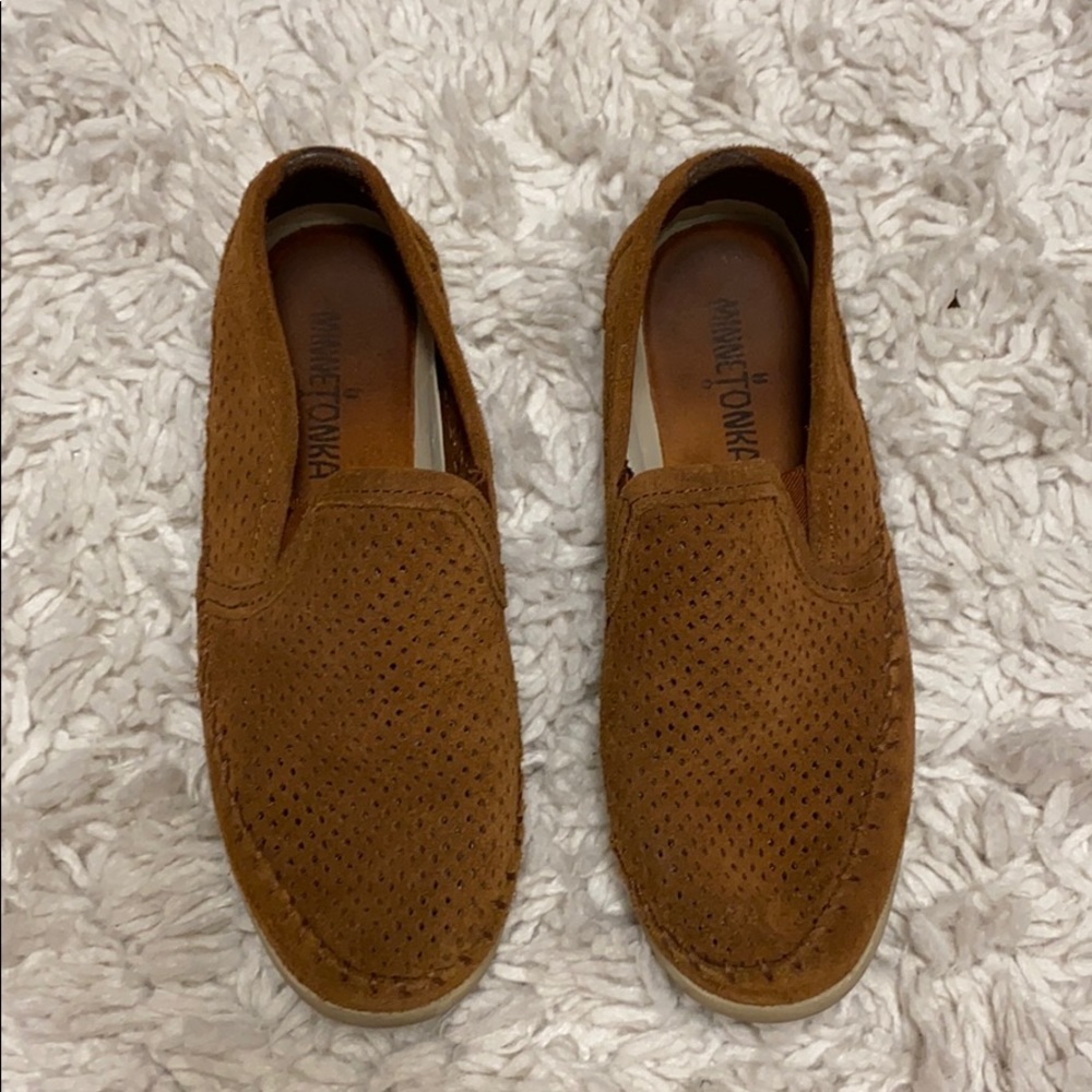 brown suede flats